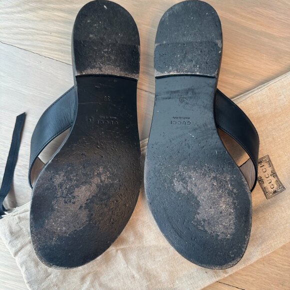 GUCCI Interlocking G Strap Sandals - Black - Picture 5 of 9